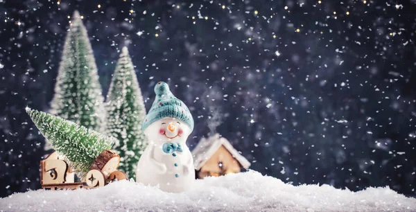 Feliz Natal Feliz Composição Ano Novo Com Espaço Cópia Pequeno — Fotografia de Stock