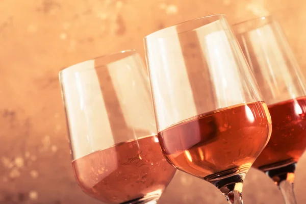 Assortimento Bicchieri Vino Rosa Sulla Degustazione Vini Degustazione Diverse Varietà — Foto Stock