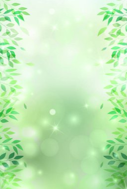 Taze yeşil yapraklar Gökyüzü arka planı