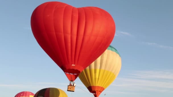 Lucht ballonnen in de lucht. — Stockvideo