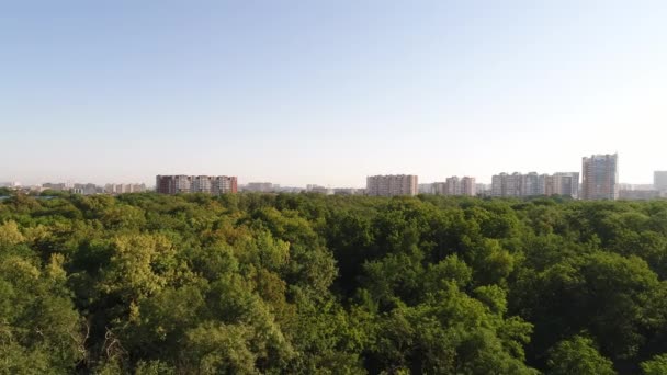 Vista aerea, parco cittadino ed edifici, vista sulla città . — Video Stock