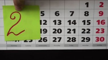 Yeni yıl 2019. Tatil kavramı, office Takvim renk çıkartmaları.