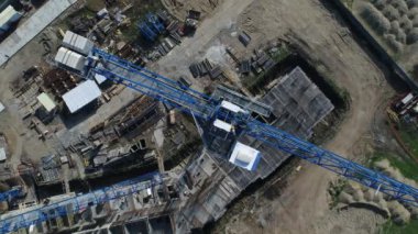 İnşaat Vinç, havadan görünümü. Bina vinç.