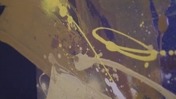 Abstract painting, close-up, unusual background. — Stock Video