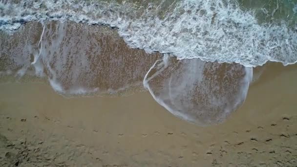 Antenne - Meer, Wellen und sonniger tropischer Sandstrand. — Stockvideo