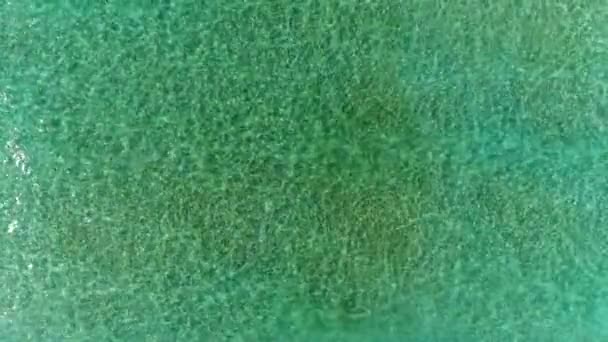 Clear transparent sea, aerial view. Marine background. — Stock Video