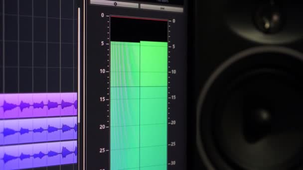 Utjämningsanordning, ljudvågsinspelning på bildskärm. — Stockvideo