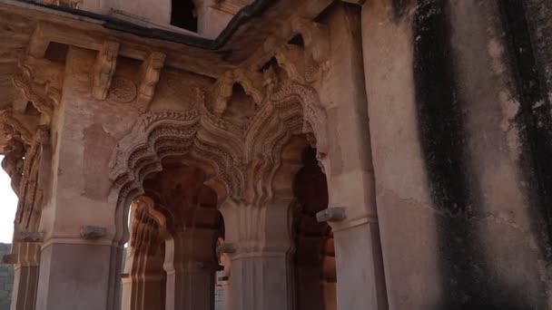 古代都市ハンピの寺院や建物の遺跡. — ストック動画