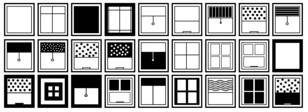 Fenster Sammlung Zeichnungen Verschiedene Architektonische Elemente Satz Von Haus Oder — Stockfoto
