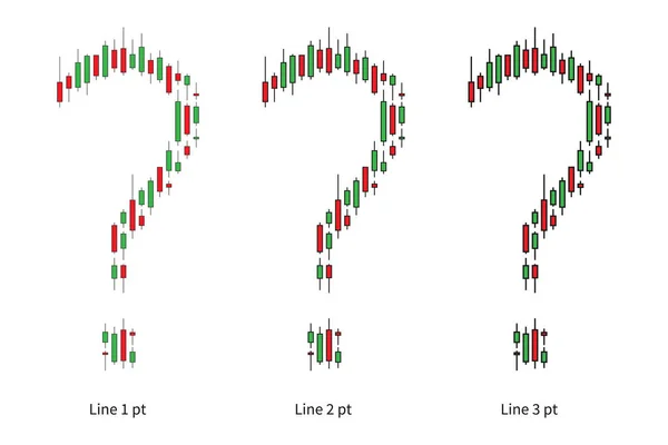 Japonés Vela Signo Interrogación Vector Ilustración Barras Vela Hacen Signos — Vector de stock