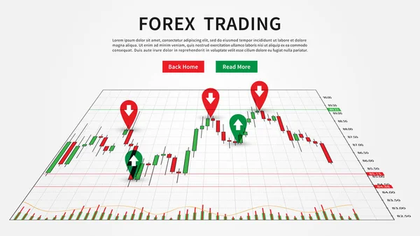 Forex Ticaret Satın Sat Sinyalleri Vektör Çizim Mum Grafikleri Forex — Stok Vektör