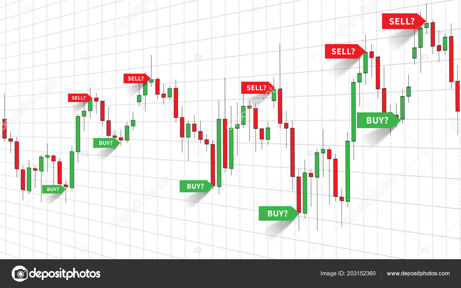 Forex Trade Signals Vector Illustration Buy Sell Signals ...