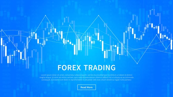 Kerzenhalter Diagramm Des Finanzmarkthandelsvektorbanners Devisenhandel Graph Für Fintech Projekt Grafik — Stockvektor