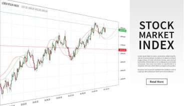 Borsa şamdan grafiği grafik vektör çizim. Stok Ticaret grafik tasarım için mali istatistik verileri. Borsa endeksi mali analytics kavramı.