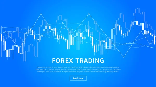 Svíčka Stick Graf Finančním Trhu Obchodu Vektor Nápis Forex Obchodní — Stockový vektor