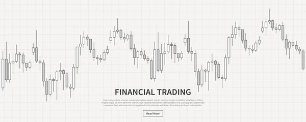Diagrama financiero vela gráfico de comercio ilustración vectorial — Vector de stock