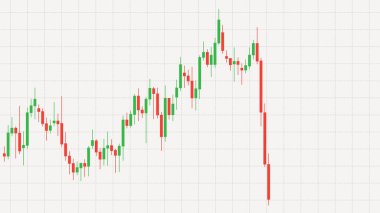 Borsa vektör illüstrasyonunu azaltıyor. Borsa fiyatları konsepti düşürüyor. Finansal piyasanın çöküşünü gösteren grafikler.