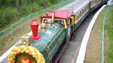 Tren ormana gidiyor. Çocuk demiryolu