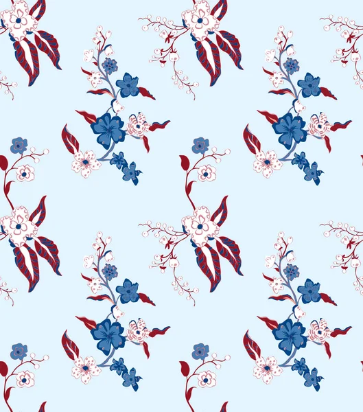 Vintage dekorativen nahtlosen floralen Hintergrund Muster. Dekorationskulisse für Stoff, Textil, Geschenkpapier, Karte, Einladung, Tapete, Webdesign — Stockvektor