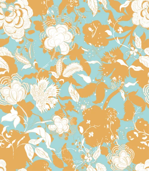 Vintage ozdobné bezešvé květinové pozadí vzorek. Ozdobné pozadí pro textilie, textilní, balicí papír, karty, pozvánka, tapety, webdesign — Stockový vektor