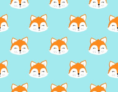Fox seamless modeli. Vektör çizim