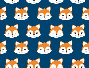 Fox seamless modeli. Vektör çizim