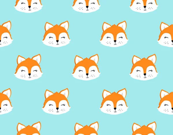 Fox seamless modeli. Vektör çizim