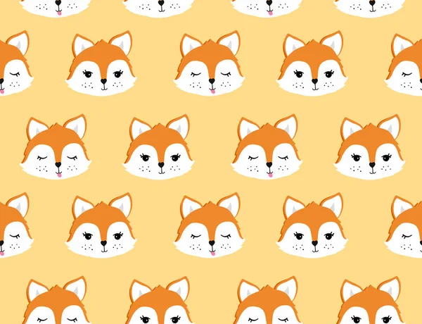 Fox yüz seamless modeli. Vektör çizim Eps8