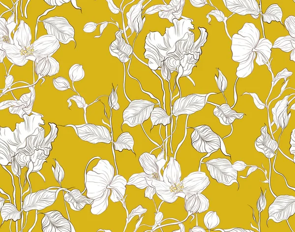 Çiçek arkaplan. Kusursuz vektör deseni.