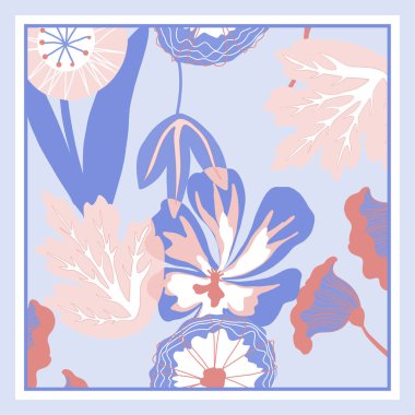 Kart, bandana izi, mendil tasarımı, peçete. Yazdırmaya hazır.