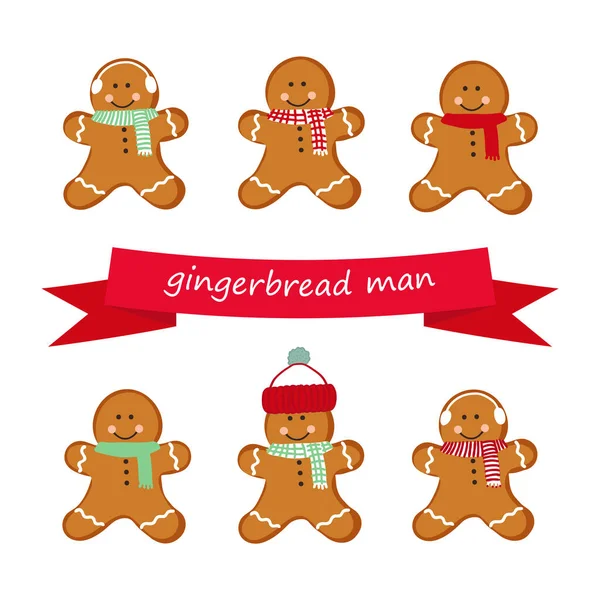 Gingerbread man, isolated on white background. EPS8 — Stock Vector