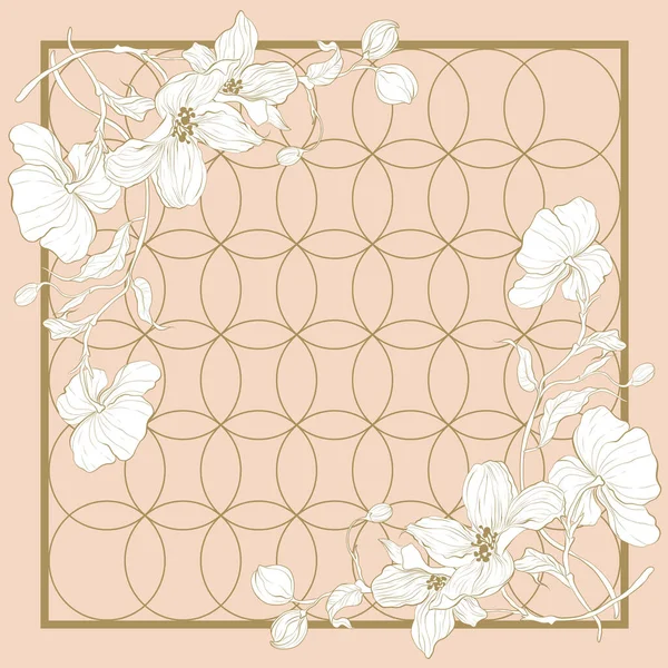 Çiçekli renkli ipek eşarp. Pastel Renkleri