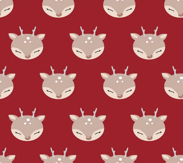 Cute cartoon seamless pattern with deer. .