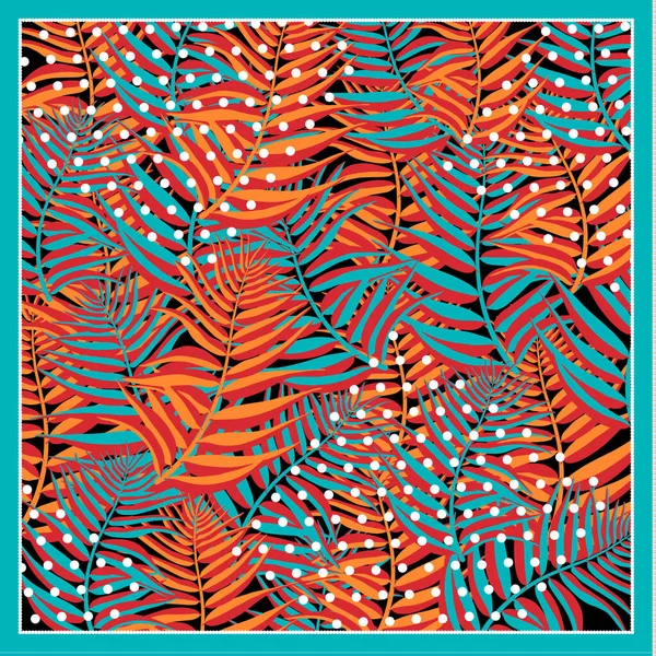 Шелковый шарф с пальмовыми листьями на фоне гранжа с пятнами леопарда. . — Бесплатное стоковое фото