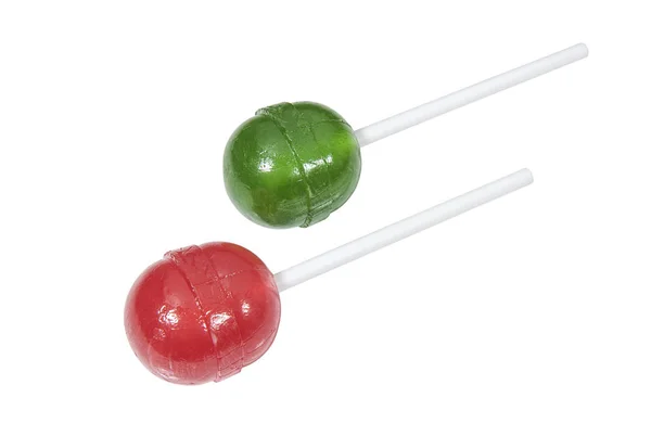 Pair Lollipops Isolated White Backgroun — Stock Photo, Image