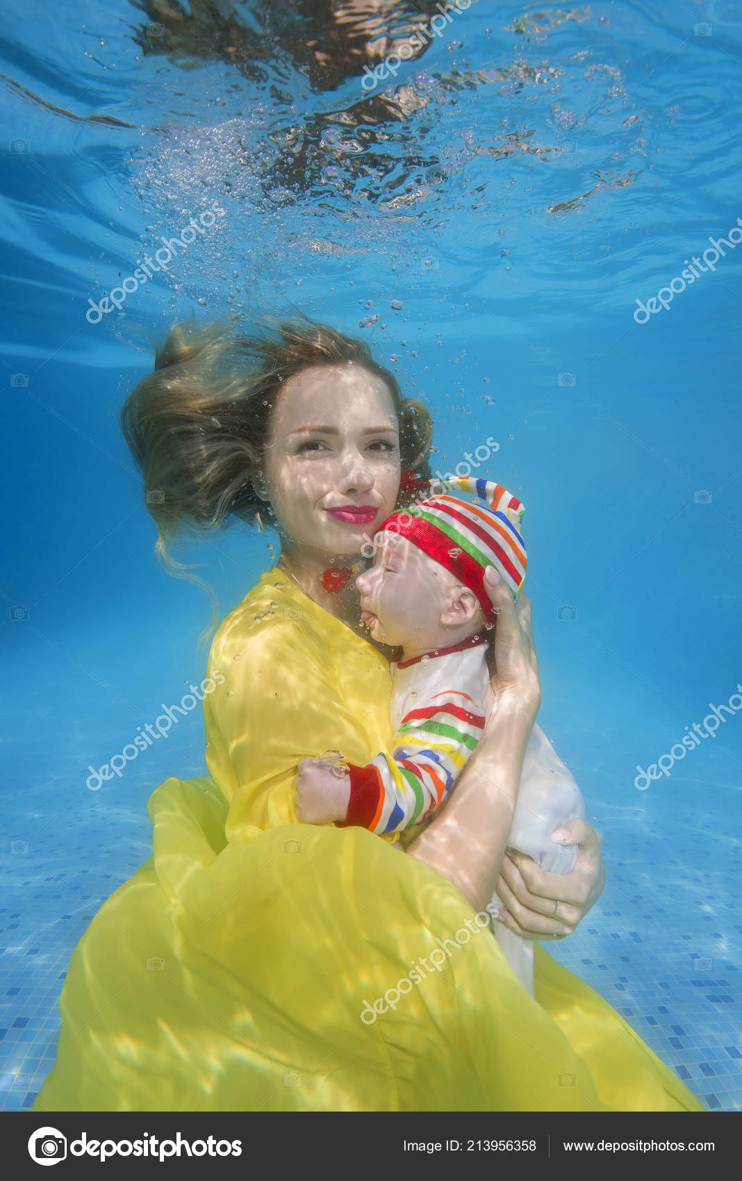 baby under water