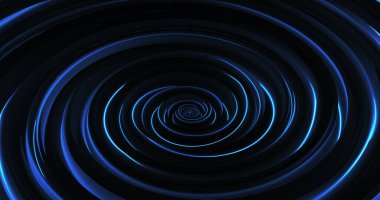 Hipnotize edici soyut mavi girdap dinamik, parlak çizgilerle karanlık bir arka plana karşı sarmal bir etki yaratıyor, hareket ve derinliği çağrıştırıyor.
