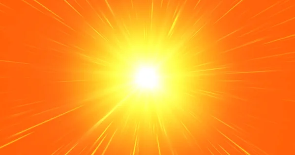 Parlak sarı ve turuncu renkli bir patlama merkezi bir noktadan yayılıyor ve hareket halindeki dinamik ışık ışınlarıyla bir yıldız patlaması etkisi yaratıyor..