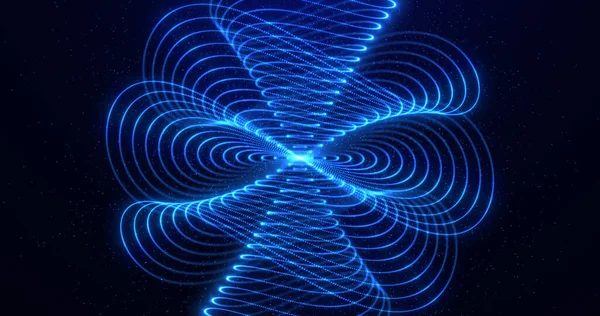 Işık çizgilerinin oluşturduğu parlak mavi spirali gösteren büyüleyici bir görüntü, karanlık bir arkaplana karşı karmaşık ve büyüleyici bir desen oluşturuyor. Bu soyut görsel enerji ve dinamik hareket yayar, yaratıcı projeler ve tasarımlar için idealdir.