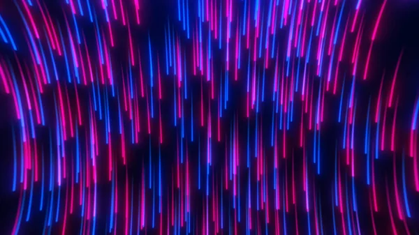 Canlı mavi ve pembe neon ışık çizgileri karanlık bir arkaplanda dinamik bir desen oluşturarak gelecekçi ve enerjik bir atmosferi çağrıştırıyor..