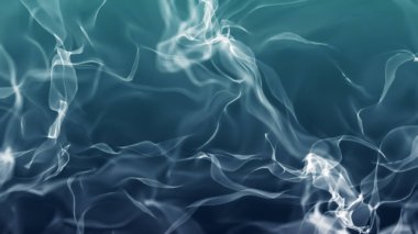 Soyut ruhani dumanın büyüleyici bir görüntüsü koyu yeşil bir arkaplanda zarafetle kıvrılarak büyüleyici ve gizemli bir görsel efekt yaratıyor..