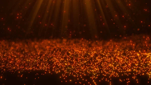 Işıl ışıl ışıl ışıldayan turuncu Bokeh ışıklarının olduğu büyüleyici bir sahne, sıcak ve davetkar bir atmosfer yaratıyor..