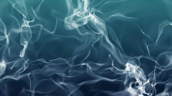 Soyut ruhani dumanın büyüleyici bir görüntüsü koyu yeşil bir arkaplanda zarafetle kıvrılarak büyüleyici ve gizemli bir görsel efekt yaratıyor..