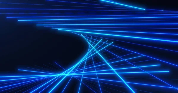 Koyu arkaplanda soyut mavi ışık izleri.
