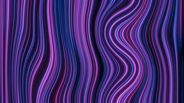 Canlı pembe ve mavi neon renkli soyut dalgalı çizgiler dinamik bir görsel etki yaratır. Karanlık arka plan, parlak ve enerjik görünümü güçlendirir..