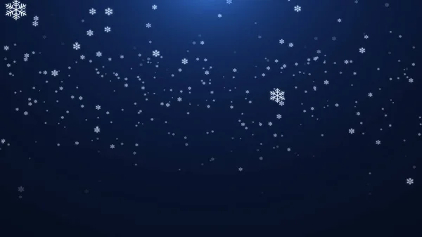 Sakince düşen kar taneleriyle dolu sakin bir gece göğü derin mavi bir arkaplanda, kışın huzur veren güzelliğini yakalıyor. Kar tanelerinin boyutları değişkenlik göstererek, olay yerine doku ve derinlik ekliyor.