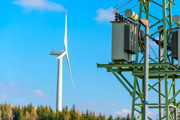 Wind power plants in the Czech Republic as a source of green energy. Turbine green energy electricity technology concept. Renewable wind energy. Power generation with wind turbines in a wind farm. Sustainable energy