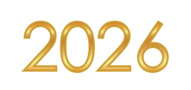 2026 Altın 3d Mutlu Yıllar Yeni Yıl Numaraları Yeni Yıl Tarihi. Tebrik kartı için pankart