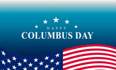 Mutlu Columbus Günü arkaplan afişi Poster Tasarımı illüstrasyonu