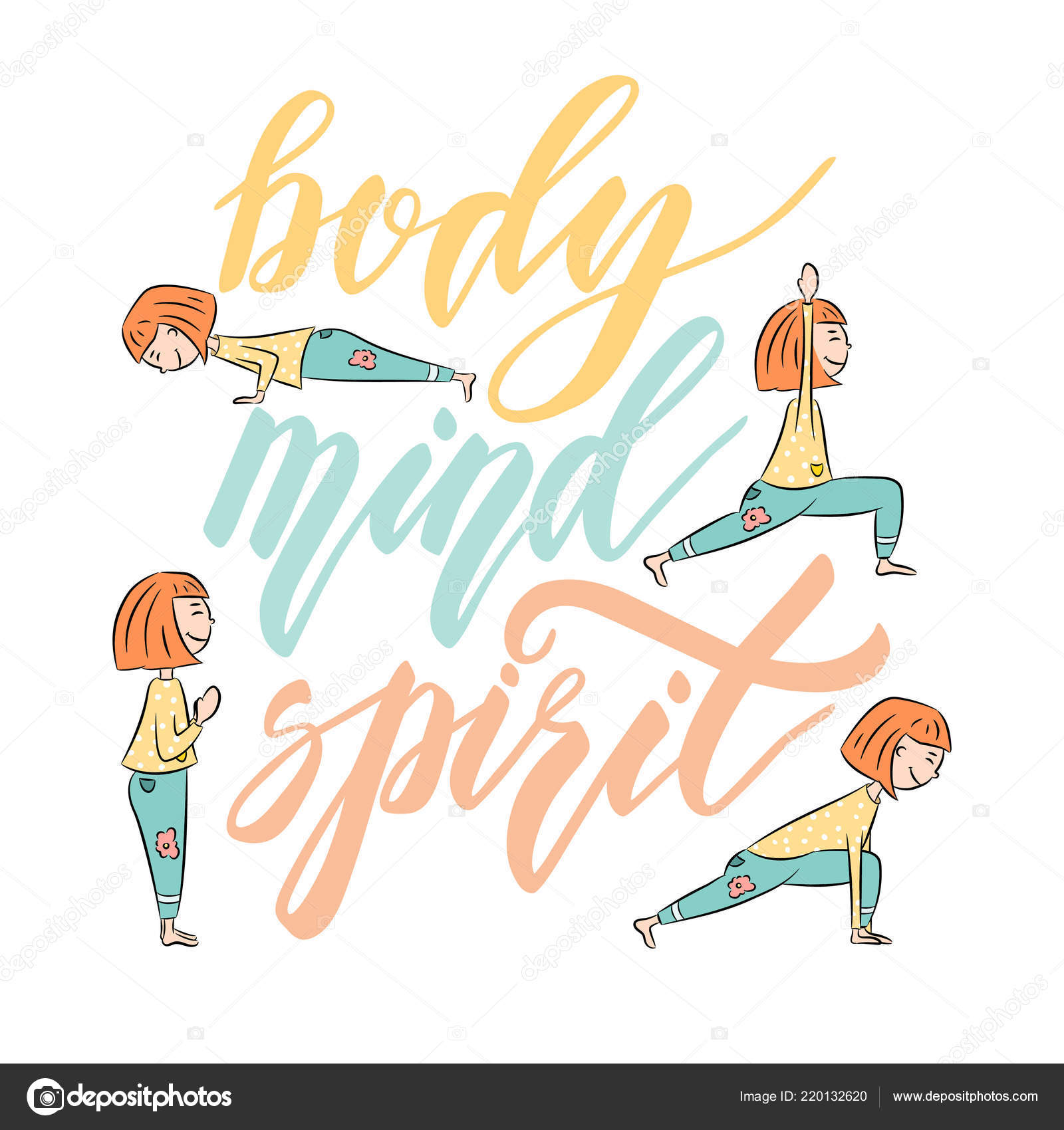 Woman doing yoga. Meditation girl. Healthy lifestyle. Spirit practice. Hand  drawn art. Fitness and gymnastic. . Vector illustration 5144681 Vector Art  at Vecteezy